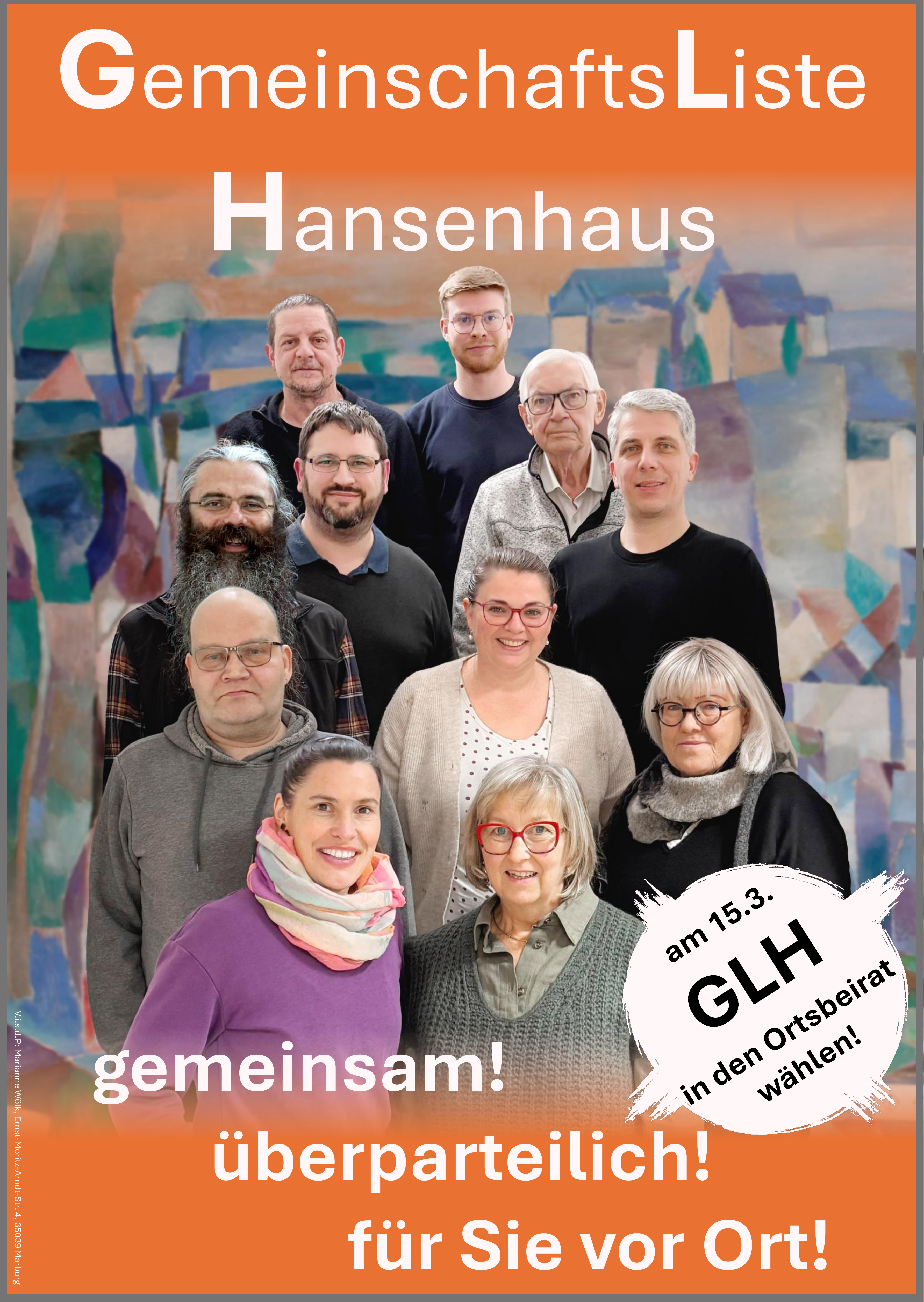 Plakat der Gemeinschaftsliste Hansenhaus